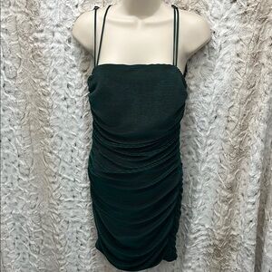 Elegant Green Ruched Dress